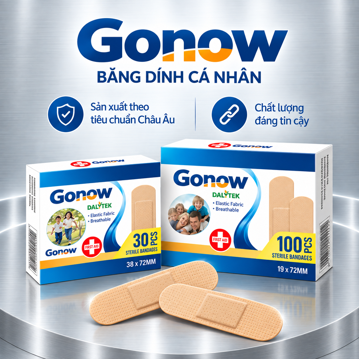 Băng dính cá nhân GONOW KT38x72mm và KT: 19x72mm